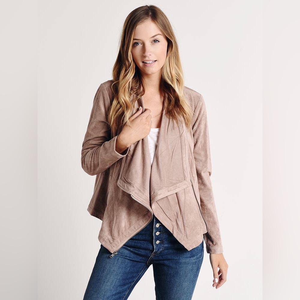 cupcakes & cashmere Tan Draped Jacket
